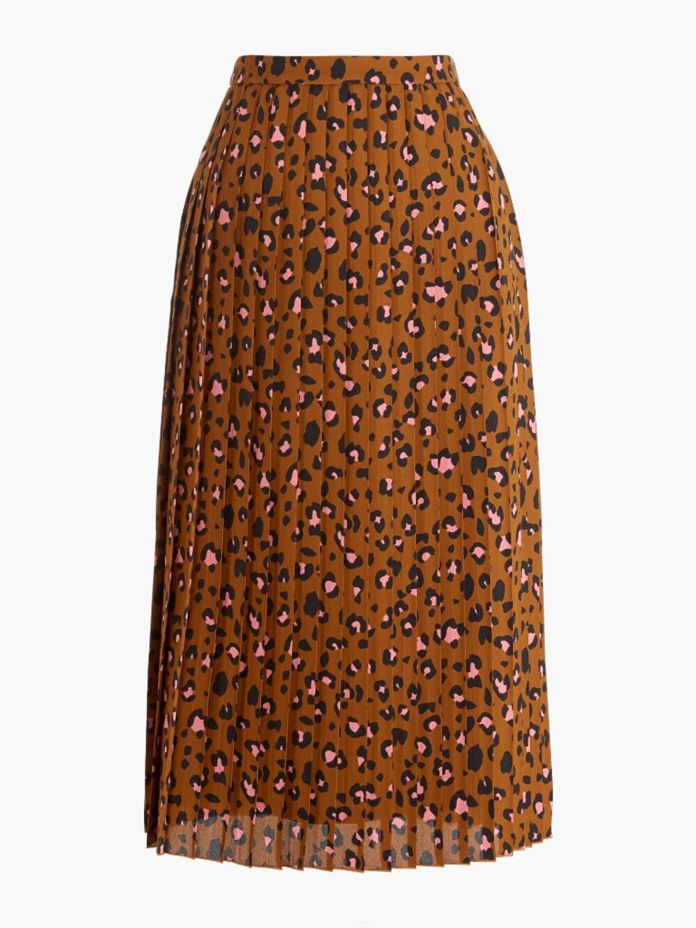 J. Crew Cheetah Pleated Midi Skirt